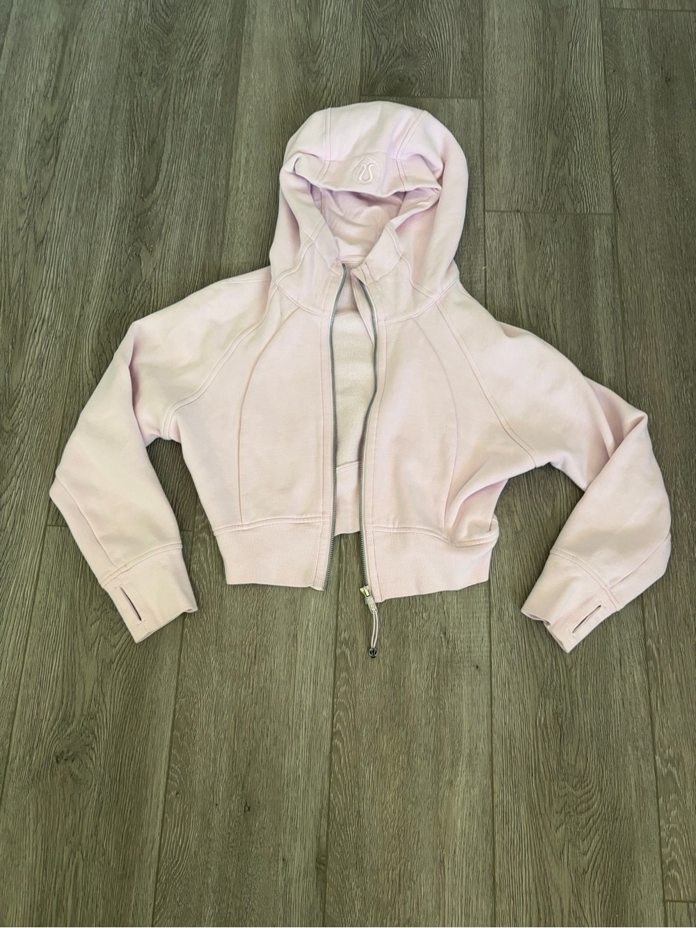 lululemon athletica Cropped Pale Pink Hoodie Jacket